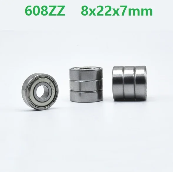 100pcs 608ZZ 608Z 608 Z ZZ 8x22x7 mm shielded deep groove Ball bearing Miniature Skateboard Scooter Roller Wheels 8*22*7mm