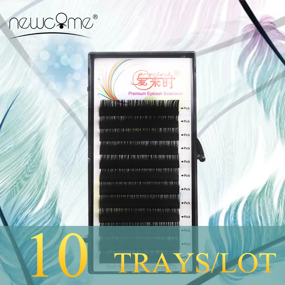 10 Cases Individual Eyelash Extensions All Size False Eyelash Extensions Fake Eyelash Cilia Silk Eyelash Extension Makeup Tools