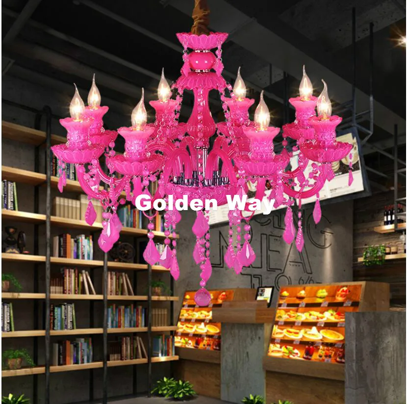 

Pink K9 Crystal Chandelier Lustres De Cristal Chandelier E14 Candle Black Lustres Cristal Chandelier Light Fixture Included Bulb