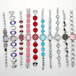 10PCS/Lot Mixed Bulk Different Style Colorful Ladies Women Girl Watch Quartz Dress Wristwatch Gifts Wholesalaes