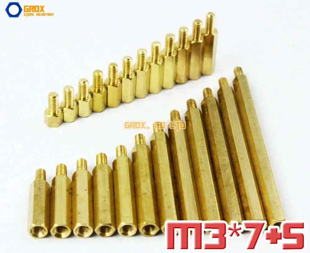 

150 Pieces Brass M3 x 7 + 5mm PCB Female to Male Motherboard Standoff Hex Spacer