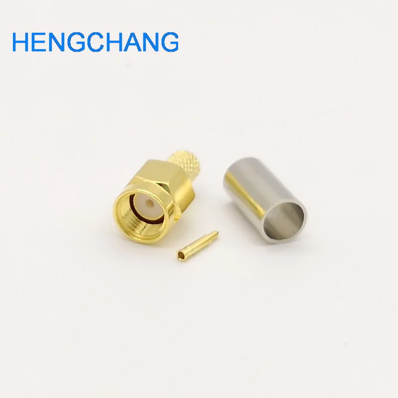 Conector sma 50-3 sma plugue macho rf conector coaxial crimpagem para rg58 lmr195 RG-400 RG-142 cabo rf sma conector 100 pçs/lote