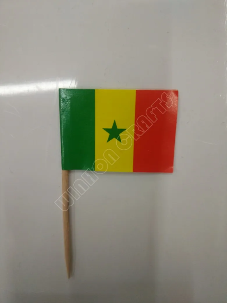 

500Pcs Senegal Toothpick Flag For Food Picks Dinner Cake Toothpicks Toppers Cupcake Decoration Fruit Cocktail Sticks For Party