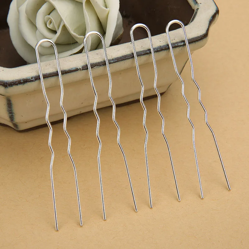 20PCS Vintage Bridal Hair Clips Rose Gold/Silver Color 75mm Hair Pins Haircllip for Hair Jewelry DIY Making Findings Wholesale