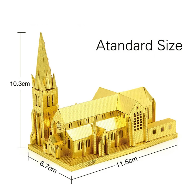 Puzzle 3D en métal Nano pour adulte, construction Architectural de la chapelle de chrétien, Puzzle découpé au laser, jouets pour cadeau