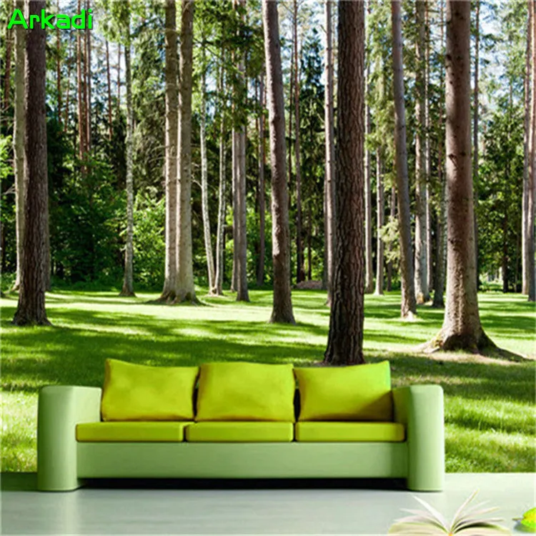 Custom mural 3d garden wallpaper sofa background wall cloth waterproof HD forest grassland landscape green eye home decoration