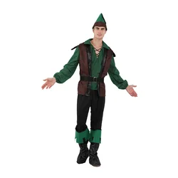 Peter Pan Hot Adult Men Halloween Cosplay Costume Hunter Performance Clothing Forest Prince Clothing Party