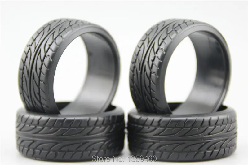 4pcs RC Hard Pattern Drift Tires Tyre(Black) fits for 1:10 Drift Car 1/10 Drift Tire 20021