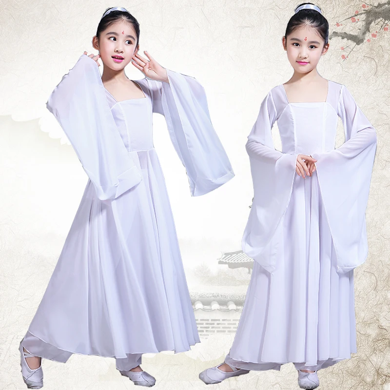 Disfraz de danza clásica para niños, traje elegante de estilo chino, Hanfu mejorado, novedad