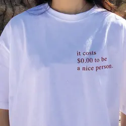 Skuggnas Nice Person T shirt tumblr clothing aesthetic t shirt be nice shirt Short Sleeve Fashion Tumblr Tops Aesthetic Clothing