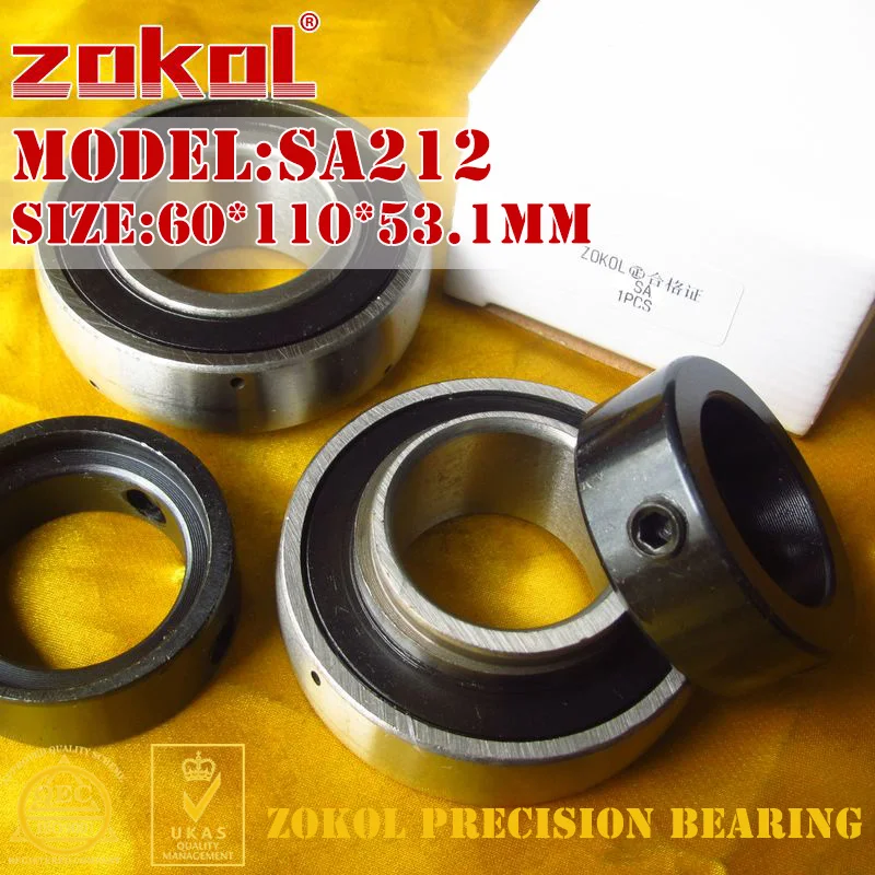 

ZOKOL bearing SA212 Pillow Block Ball Bearing 60*110*53.1mm