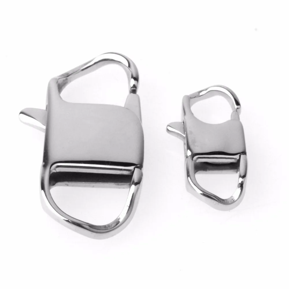 100Pcs 16/18/22/26/32mm Silver Color Stainless Steel Lobster Buckle End Clasps Chains Connector For Bracelet Jewelry Accessories