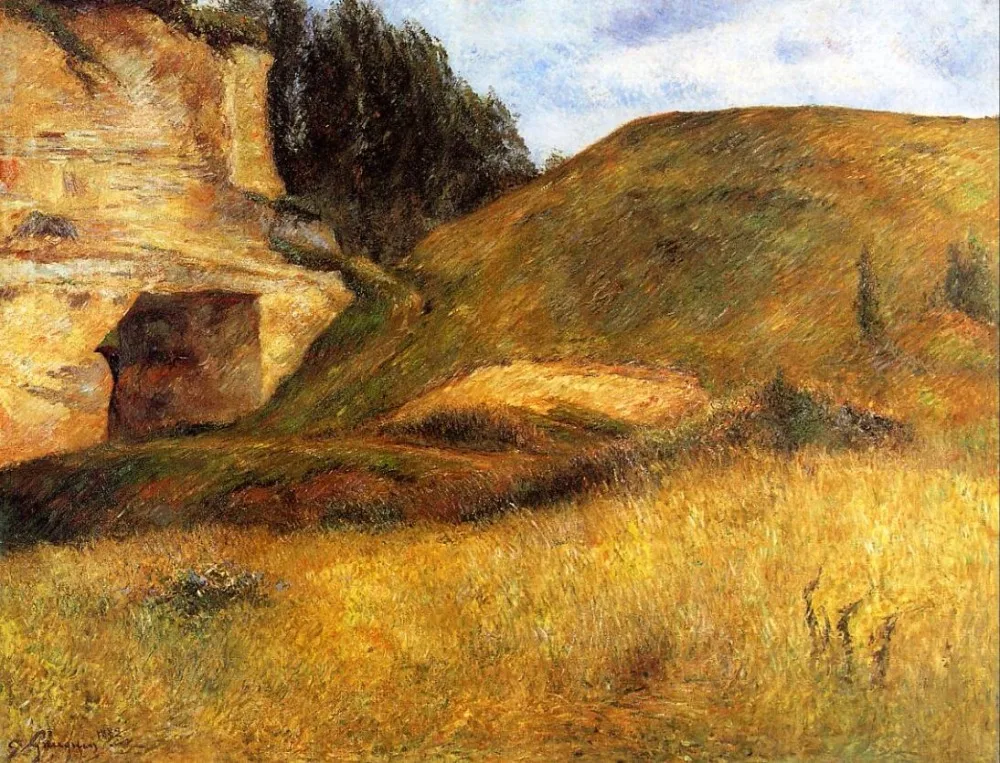 

High quality Oil painting Canvas Reproductions Quarry hole in the cliff (1882) by Paul Gauguin hand painted