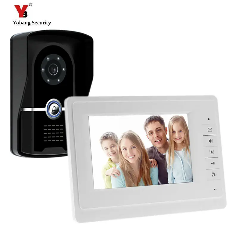 

Yobang Security7 inch video door phone IR camera video door bell and Night Vision Video Door bell Video intercom