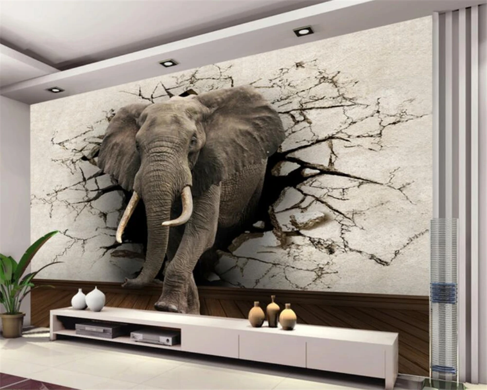 Custom wallpaper elephant mural TV wall background wall living room bedroom TV background mural wallpaper for walls 3 d