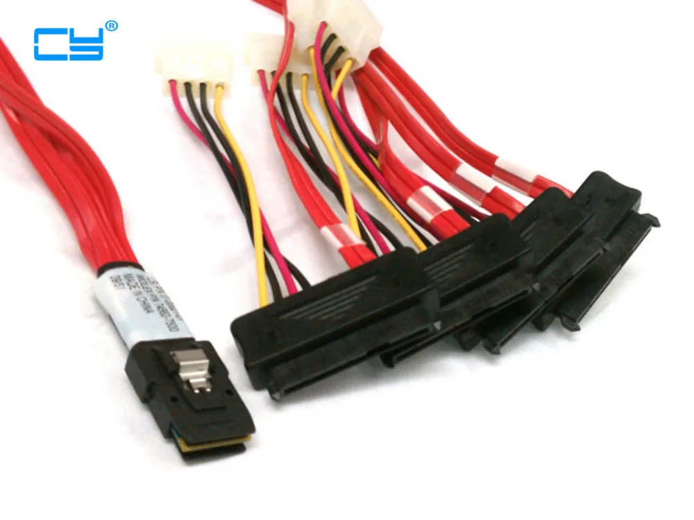 

LSI / 3Ware Molex mini SAS SFF-8087 to SFF-8482 and power x4 SAS cable 100CM