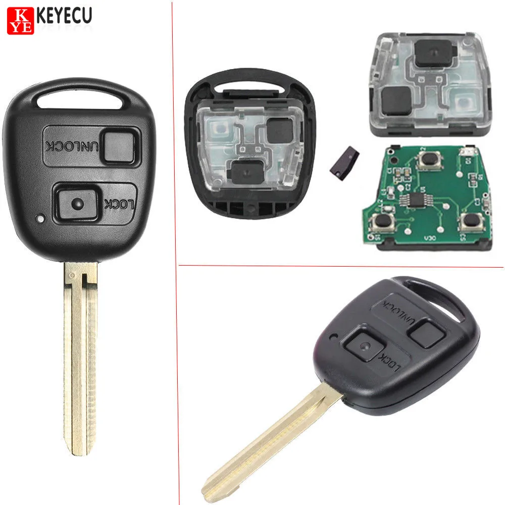 KEYECU Remote Car Key Fob 304MHz 4C for Toyota Tarago Avensis RAV4 Corolla Landcruiser 100 P/N:60030 or 60040 Free programming