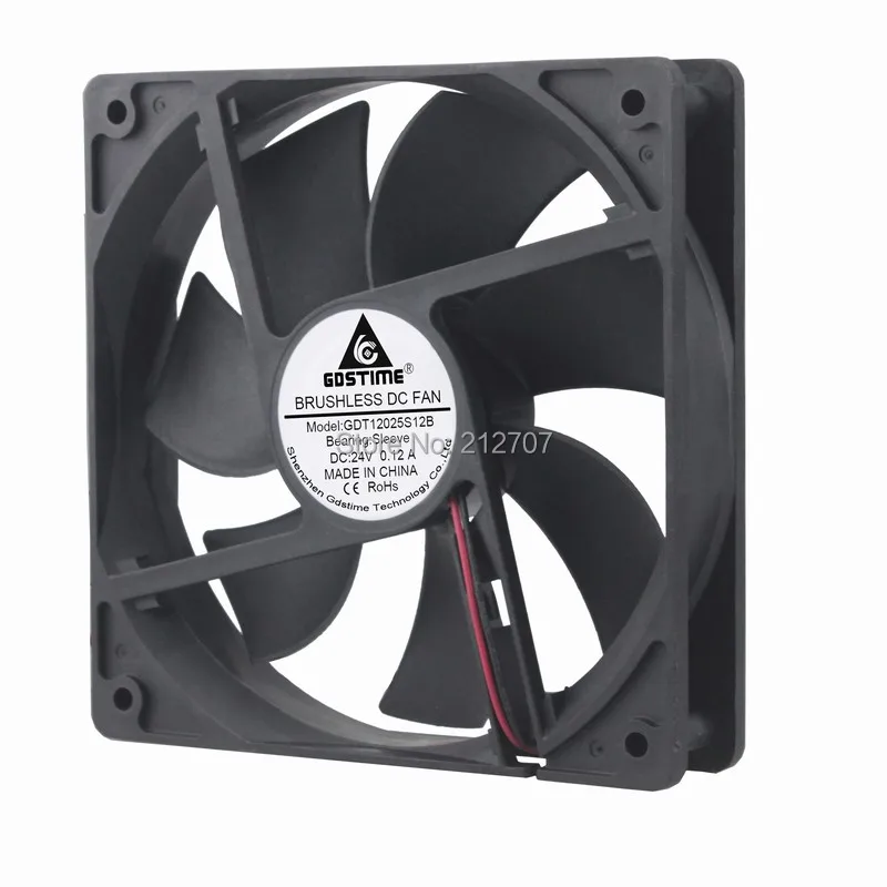 

10PCS Gdstime 12025 120mm 12cm 24V 2Pin 120x120x25mm DC Industrial Exhaust Cooling Fan