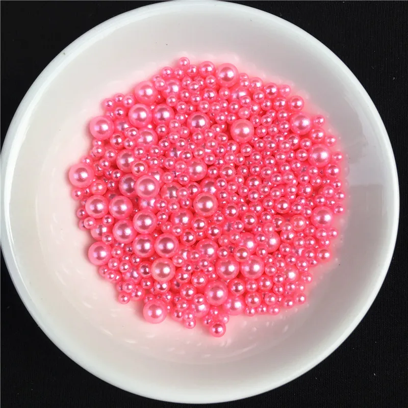 10 grammi di Rosa Scuro ABS Perle 2.5/3/4/5/6/8mm Rotondo Acrilico perle d\'imitazione della perla per Monili Che Fanno/Unghie Artistiche/telefono