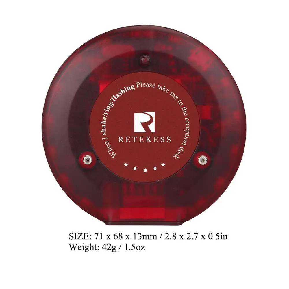 Imagem -06 - Retekess-wireless Coaster Pager para Restaurante Receptores Buzzer Sistema de Chamadas para Coffee Shop Bar Food Truck Hotel T119 20 Pcs