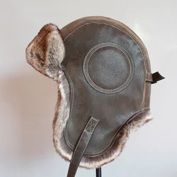 Mùa Đông Ushanka Nón Lưỡi Trai Nam Nữ Phi Công Của Phi Công Máy Bay Ném Bom Bẫy Bắt Mũ Lông Thú Giả Da Tuyết Nắp Tai Có Cánh Tà