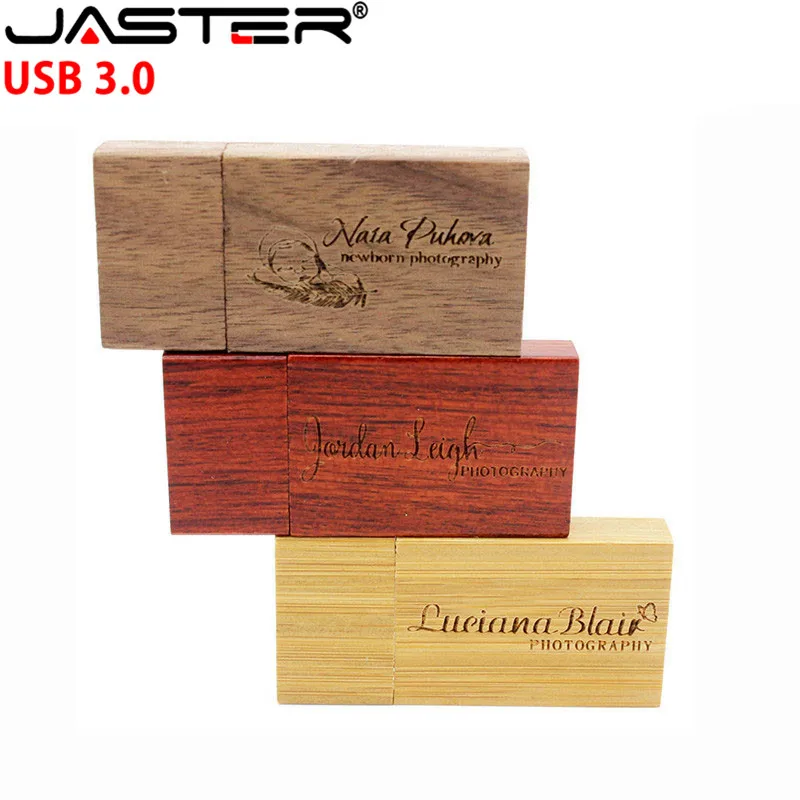 JASTER USB 3.0 Wooden block  Flash Drive red wood pendrive 4GB 8GB 16GB 32GB 64GB Pen  Memory Stick U Disk gift