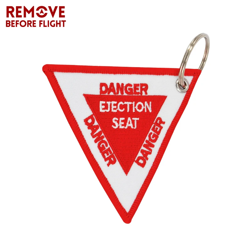 Red Triangle Ejection Seat 9CM Car Keychain Remove Before Flight Motorcycle Key Chains chaveiro para carro ortachiavi vespa 3pcs