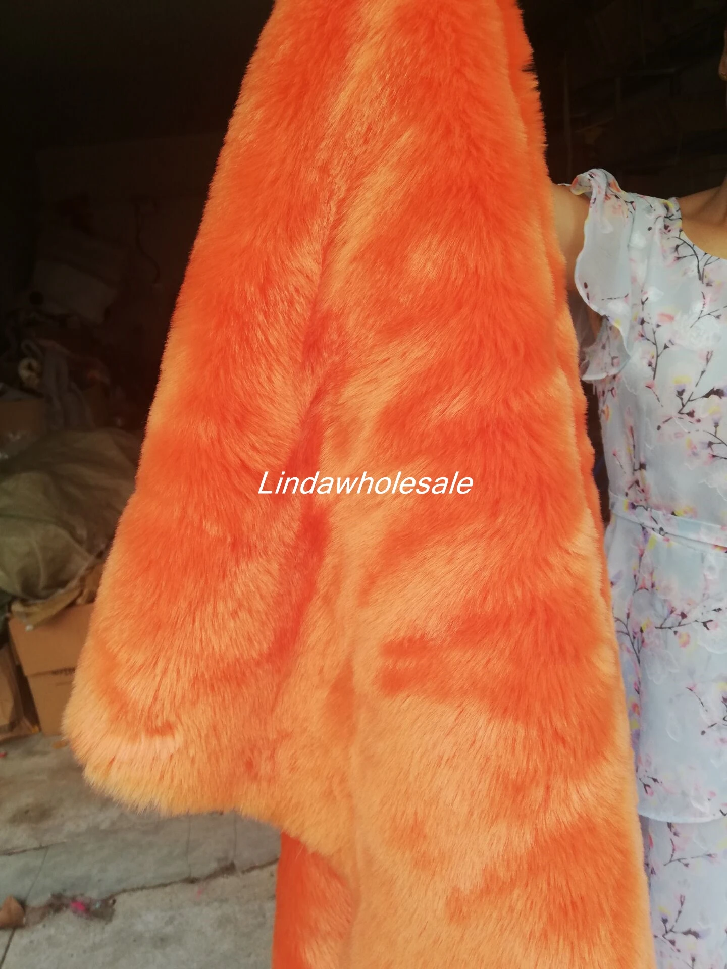 Orang color imitation rabbit fur,felt cloth,fabric for patchwork,sewing material,faux fur fabric