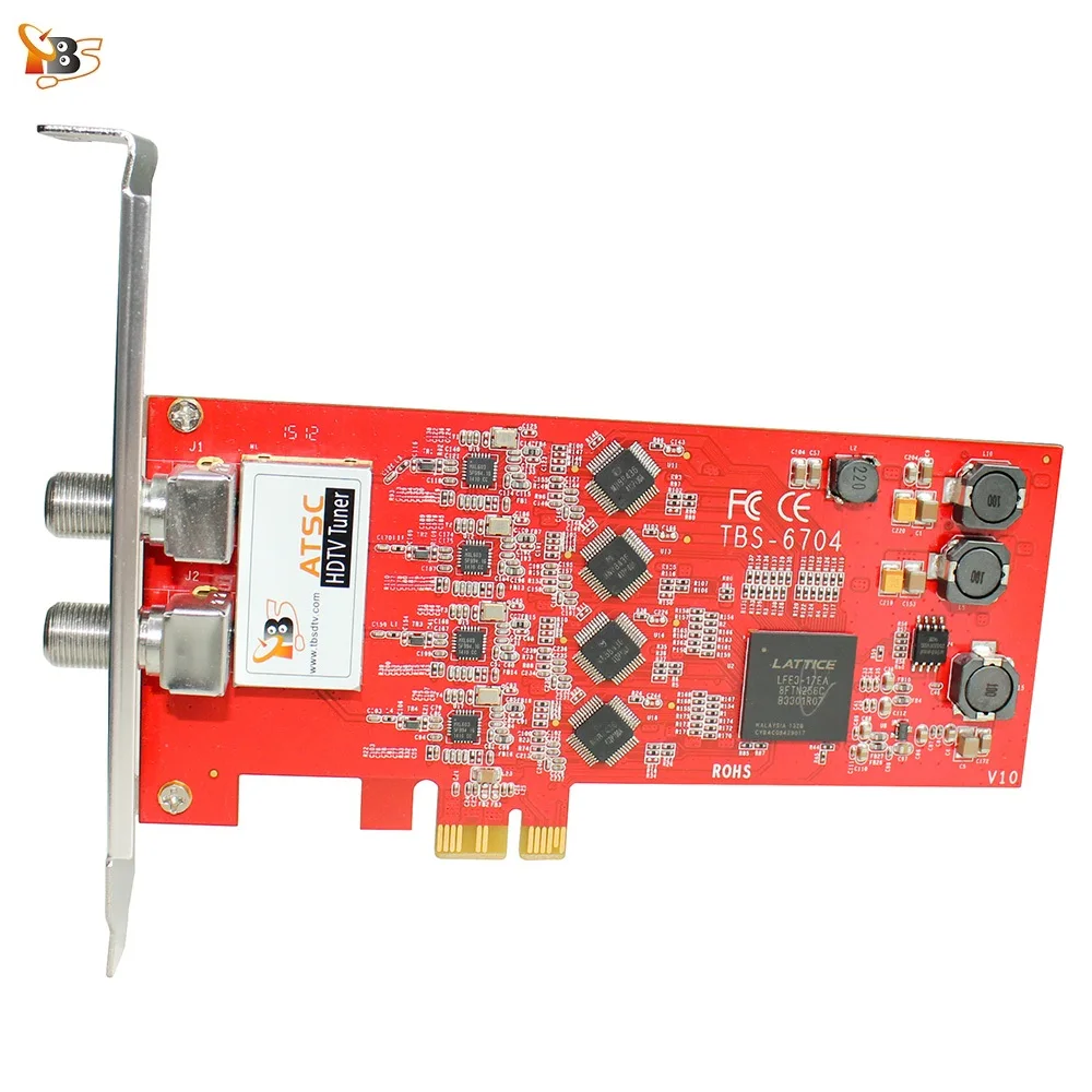 TBS6704 ATSC/Clear QAM Quad Tuner PCIe Card for Receiving North American/South Korea ATSC, 8VSB i Clear QAM Cable TV on PC