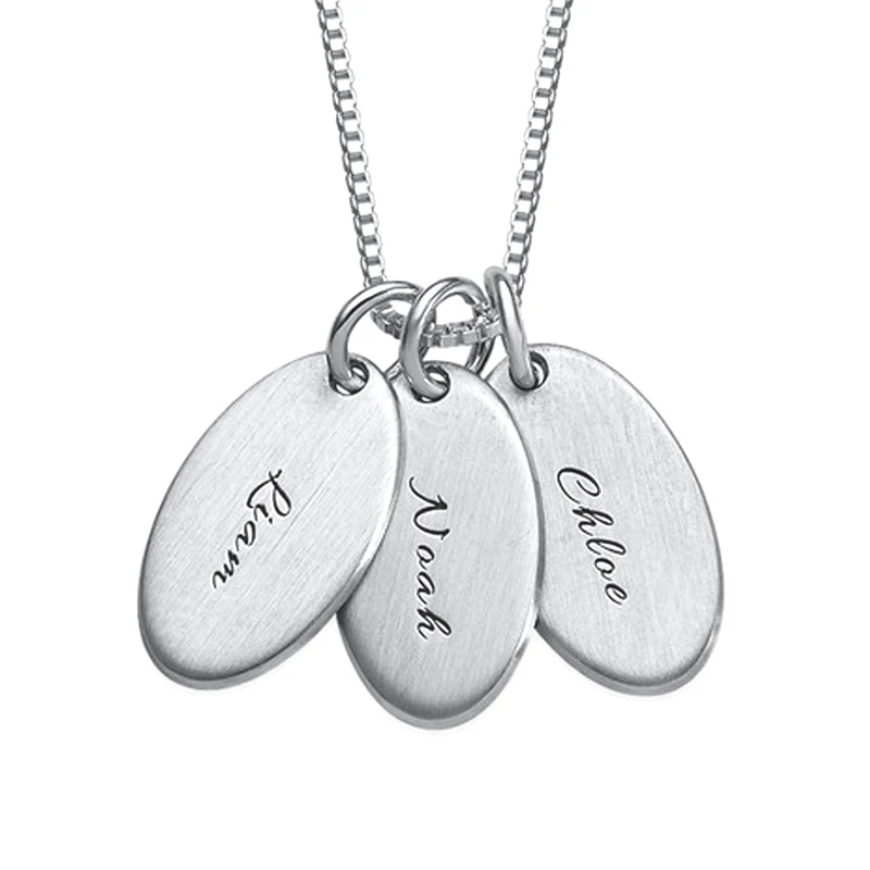 Amxiu Handmade 925 Sterling Silver Necklace Personalized Name Necklace Engrave 1-3 Names Pendants Necklaces For Women Jewelry