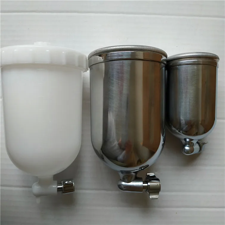 Darmowa wysyłka 400cc plastikowy kubek 400cc aluminiowy kubek 200cc aluminiowy kubek pistolet natryskowy butelka malowanie beczka 1/4 "PF łatwe, aby poradzić sobie z