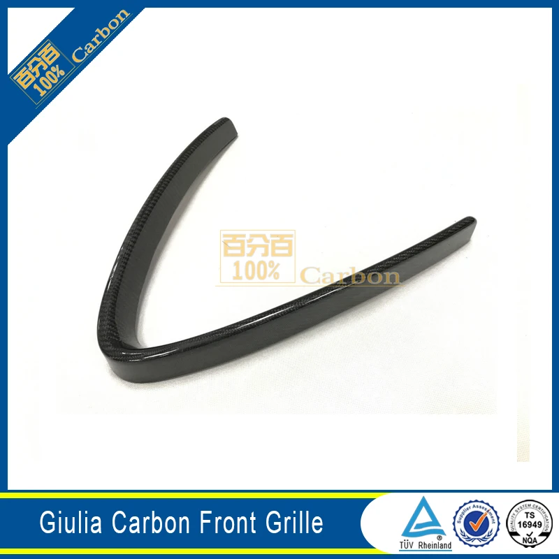 100% Carbon Fiber Front Grill Mesh Frame Cover for Alfa Romeo Giulia 2017 Grille Cover Trim Add On Type