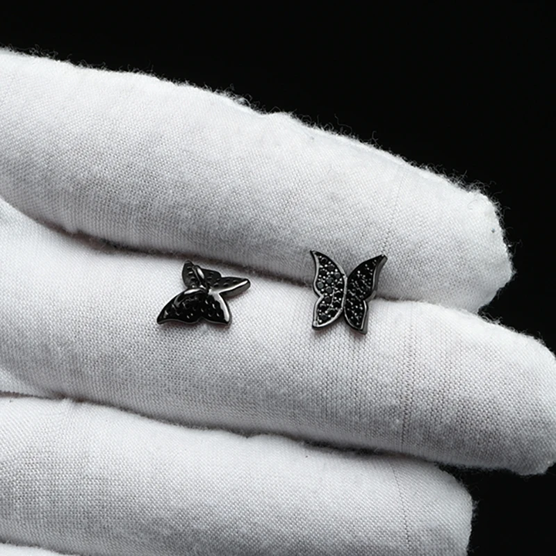 1PCS 10mm Black Cubic Zirconia Butterfly Charms Pendants Beads for DIY Handmade Jewelry Bracelet Necklace Making