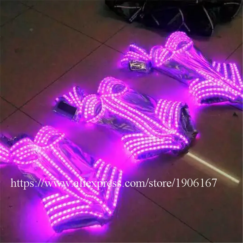 RGB Colorful LED Sexy Women Dress Suits Luminous Flashing Ballroom Costumes Party Dance  Event Party Supplies Led Clothing