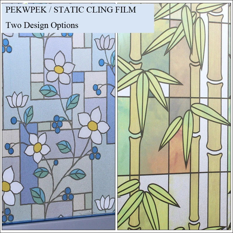 

PVC No-Glue Static Window Sticker, Colorful Painting, Premium Green Bamboo, Kitchen Glass, Home Decor, 60 cm, 90cm