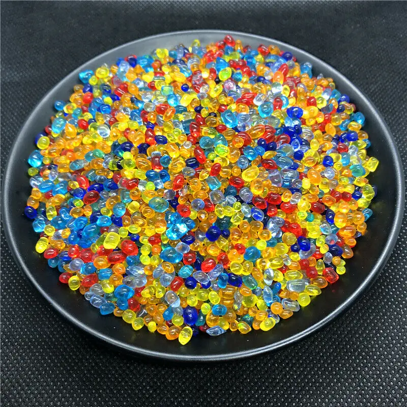 K5 Mini Mix Glass Gravel Stone, Colored Glaze Rock Aquarium, Fish Tank Healing Crystals, 50g, Drop Shipping