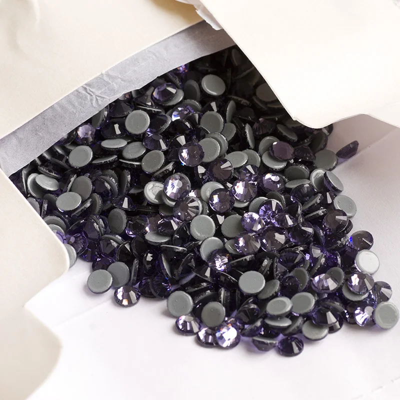 YANRUO 2058HF SS6-SS30 Tanzanite Hot Fix Stones And Crystals Flatback Strass Glass Rhinestones For Clothing