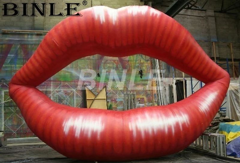 Customized 5mW stage decoration giant advertising inflatable mouth sexy inflatable red lip for night club show party