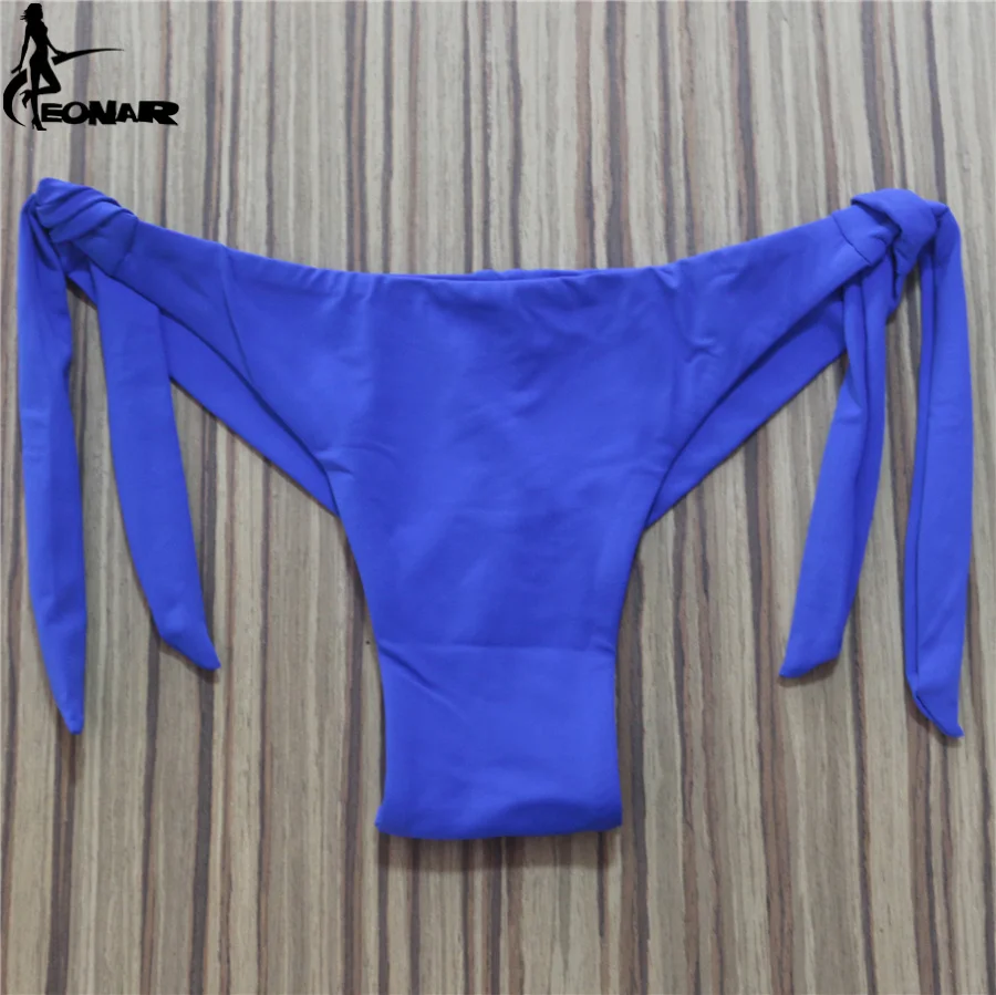 Bikini brasileño con Tanga unicolor para mujer, traje de baño Sexy con parte inferior ajustable, bragas, ropa interior, traje de baño con Tanga