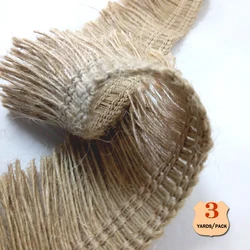 3yards pack Jute Fringe Trim natural beige width of 1.57 inch