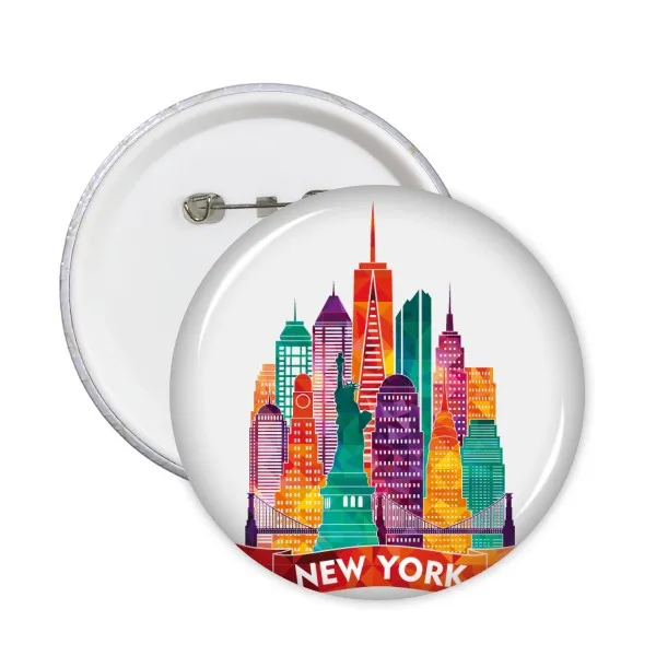 5pcs USA America Beautiful Castle Light Landmark Architecture Decorate Badges Clothing Patche Kid Gift Brooche