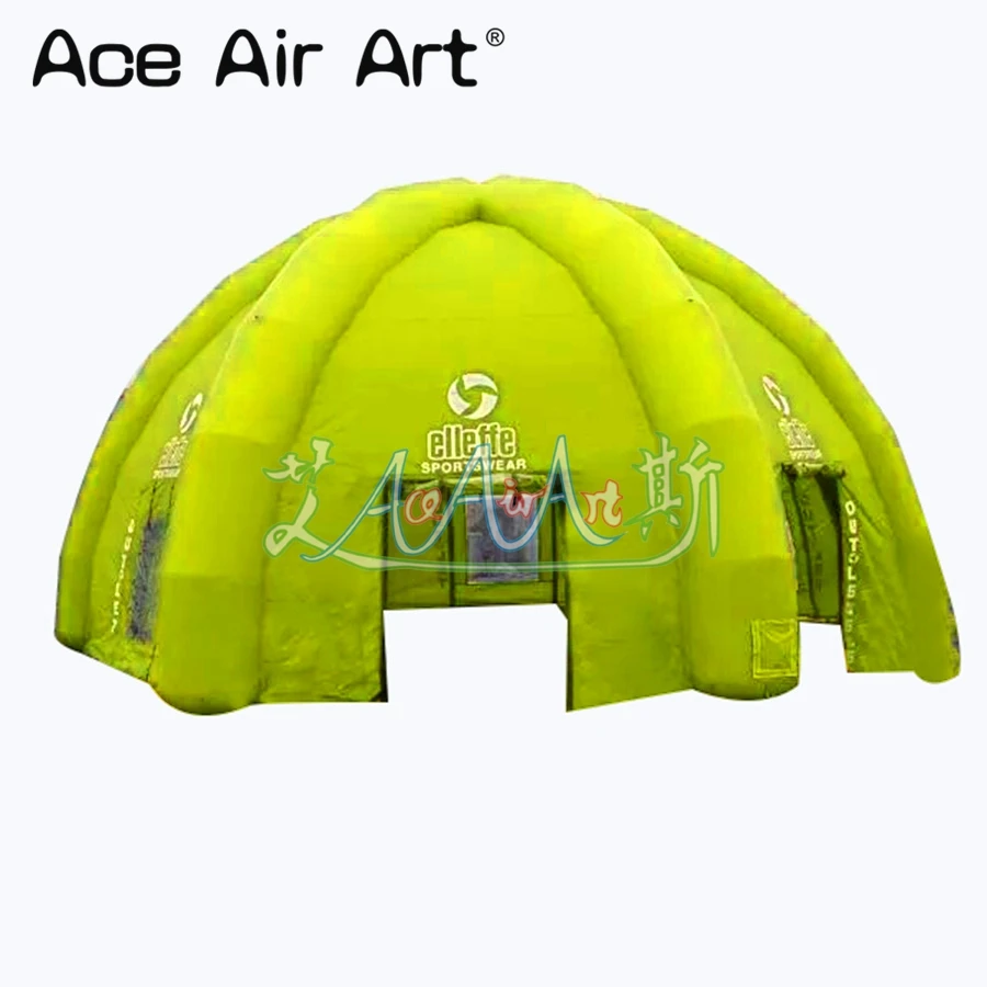 Full Cover 6 Legs Inflatable Spider Tent,Foldable Curtain and Removable zipper Air Dome Tent Event Station for Promotion