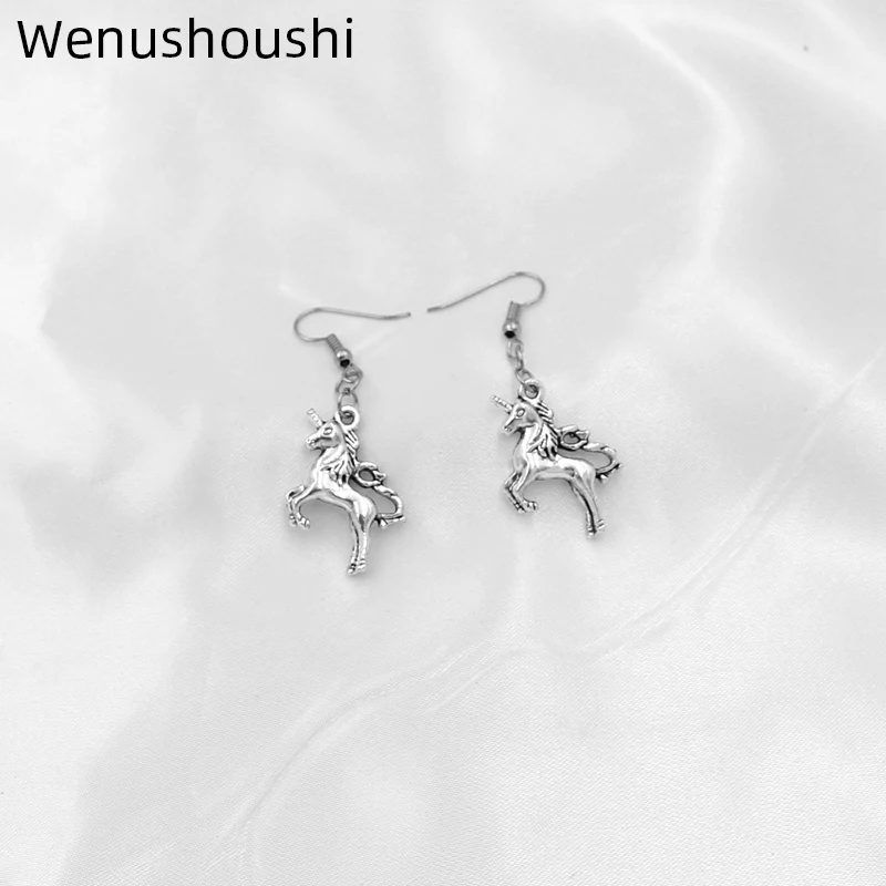 horse dangle earing aretes de mujer vintage punk cool unicorn drop earrings for women girls gifts brincos para as mulheres di006