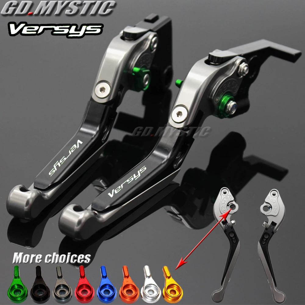 LOGO Versys For KAWASAKI VERSYS 650 VERSYS650 2006 2007 2008 Motorcycle Folding Extendable Brake Clutch Levers 20 Colors