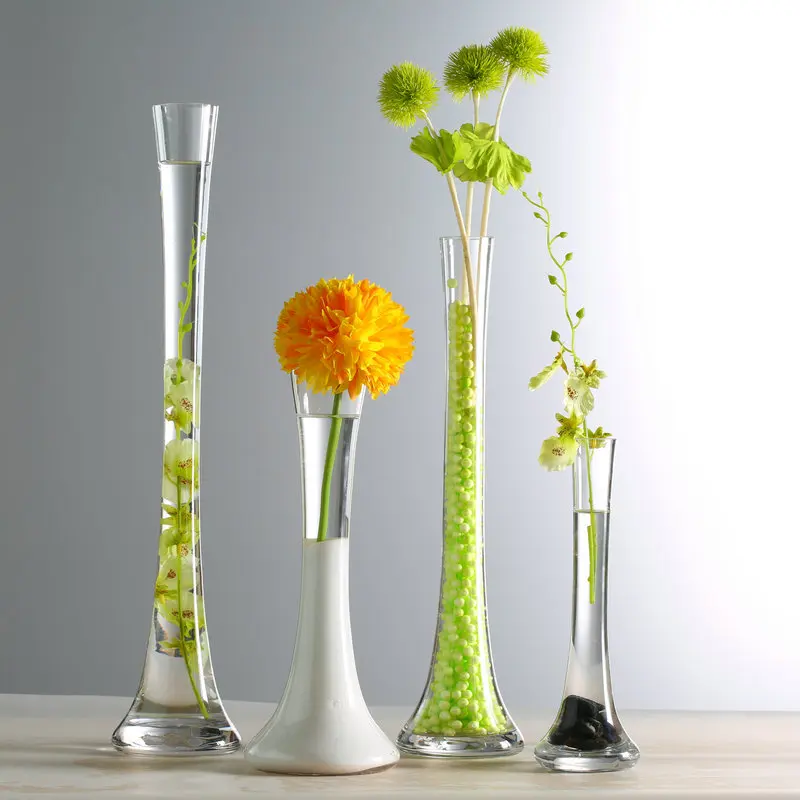 GIEMZA Large Floor Vases Tall 1pc High Glass Vase for Home Decor Thin Single Flower Bottle No Dried Plant on Floor Decoration