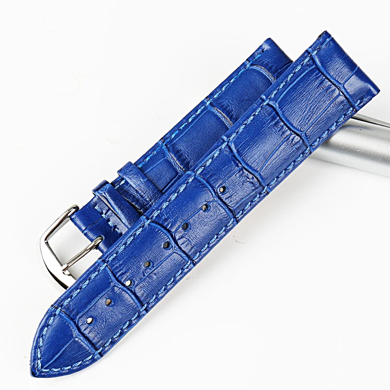 MAIKES Alligator Pattern Leather Watch bands New Blue Watch Strap Accessories Watch Bracelet 12mm 14mm 16mm 18mm 19mm 20mm 22mm