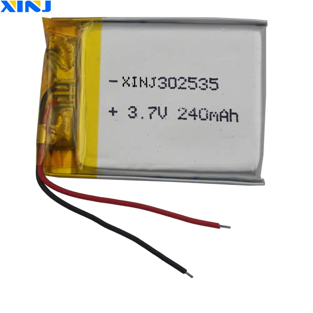 

3.7V 240 mAh Polymer Li Lithium Battery Lipo Cell 302535 For GPS Sat Nav Driving Record Earphone DIY Car Camera MP4 Player