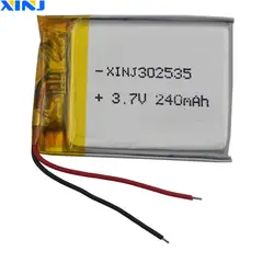 3.7V 240 mAh Polymer Li Lithium Battery Lipo Cell 302535 For GPS Sat Nav Driving Record Earphone DIY Car Camera MP4 Player