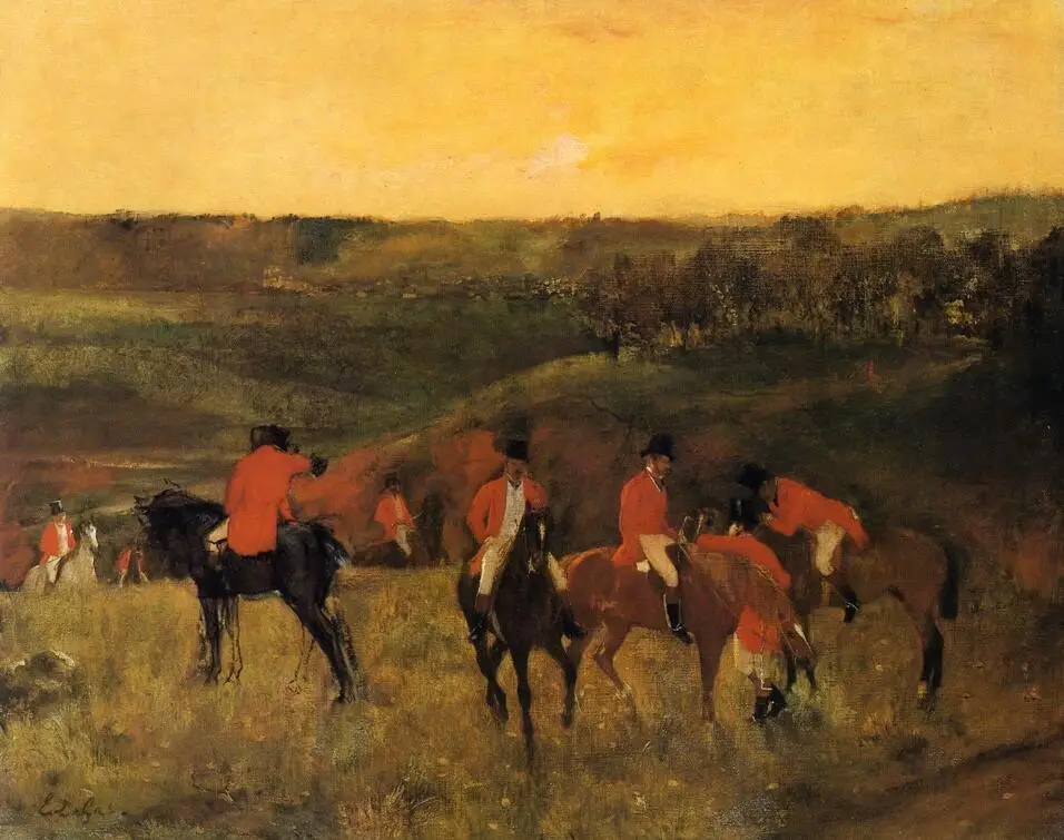 High quality Oil painting Canvas Reproductions The Start of the Hunt (1863-1865) By Edgar Degas hand painted