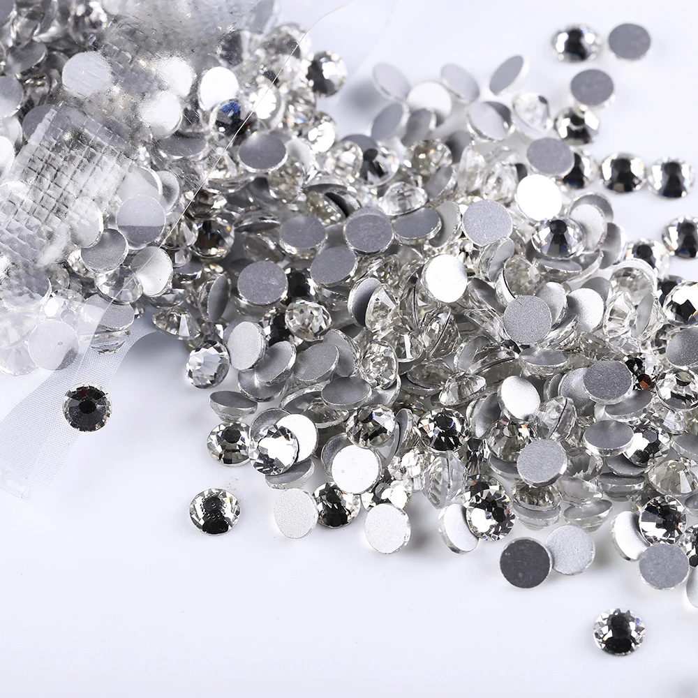 

1440 pcs/Pack SS3-SS10 Crystal Nail Art Decorations Rhinestones For 3d Charm Glass Flatback Non Hotfix DIY Nails Decorations